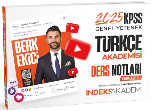 İndeks Akademi 2025 KPSS Türkçe Akademisi Video Ders Notları Berk Ekic