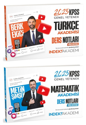 İndeks Akademi 2025 KPSS Türkçe Matematik Video Ders Notları 2'li Set 