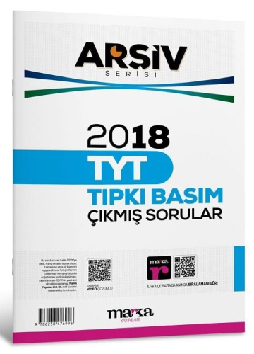 Marka Yayınları TYT Arşiv Serisi 2018 Çıkmış Sorular Çözümlü Tıpkı Bas