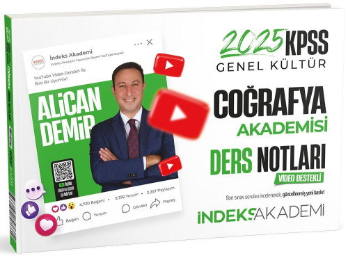 İndeks Akademi 2025 KPSS Coğrafya Akademisi Video Ders Notları Alican 