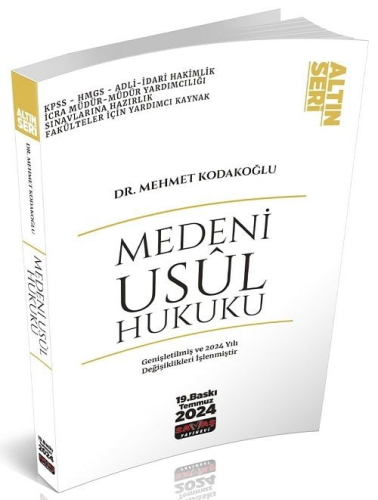 Medeni Usul Hukuku Altın Seri Mehmet Kodakoğlu