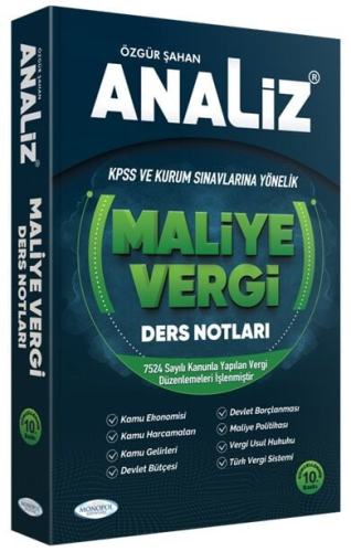 Monopol Yayınları KPSS A Grubu Analiz Maliye Vergi Ders Notları Özgür 