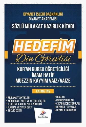 Dizgi Kitap Yayınları DİB Diyanet İşleri Başkanlığı Hedefim Din Görevl