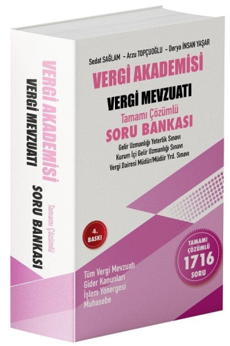 Vergi Akademisi Vergi Mevzuatı Tamamı Çözümlü Soru Bankası Sedat Sağla