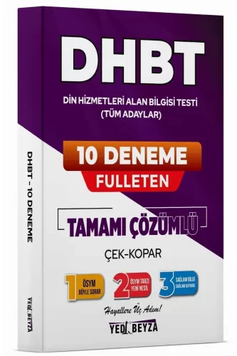 Yedibeyza Yayınları DHBT Fulleten 10 Deneme Çözümlü Mehmet Ümütli