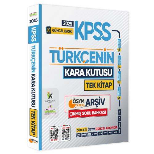 İnformal Yayınları 2025 KPSS Kara Kutu Türkçe TEK KİTAP ÖSYM Çıkmış So