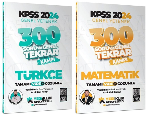 Yediiklim Yayınları 2024 KPSS Türkçe-Matematik 600 Soruda Genel Tekrar
