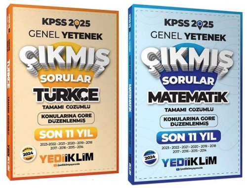 Yediiklim Yayınları 2025 KPSS Türkçe Matematik Son 11 Yıl Çıkmış Sorul