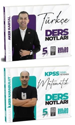 Retro Yayıncılık 2025 KPSS Matematik ve Türkçe 5Yüz Ders Notları 2'li 