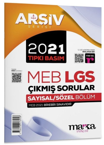 Marka Yayınları 8. Sınıf LGS 2021 Çıkmış Sorular Çözümlü Tıpkı Basım K