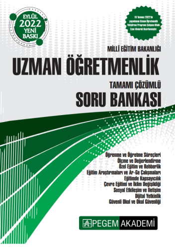 KAMPANYALI Pegem Yayınları 2022 Milli Eğitim Bakanlığı Uzman Öğretmenl