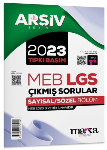 Marka Yayınları 8. Sınıf LGS 2023 Tıpkı Basım Çıkmış Sorular Çözümlü K