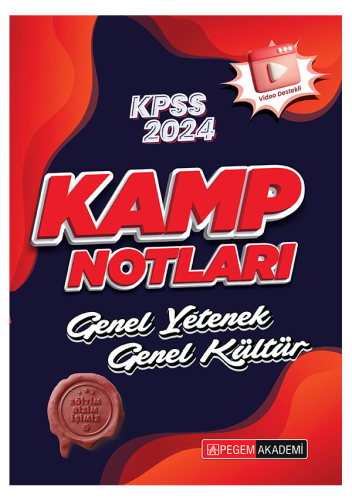 Pegem Yayınları 2024 KPSS Genel Yetenek Genel Kültür Kamp Notları Komi