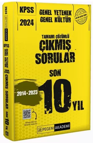 Pegem Yayınları 2024 KPSS Genel Yetenek Genel Kültür Son 10 Yıl Çıkmış