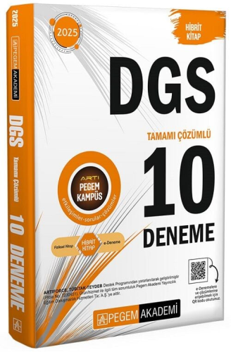 Pegem Yayınları 2025 DGS Tamamı Çözümlü 10 Deneme Komisyon