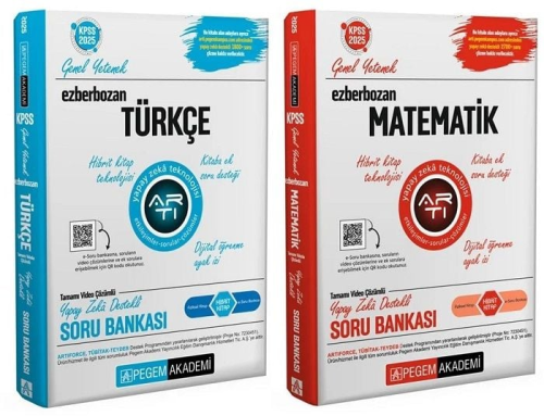 Pegem Yayınları 2025 KPSS Matematik ve Türkçe Ezberbozan Soru Bankası 