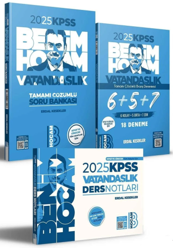 Benim Hocam Yayınları 2025 KPSS Vatandaşlık Ders Notları Soru Bankası 