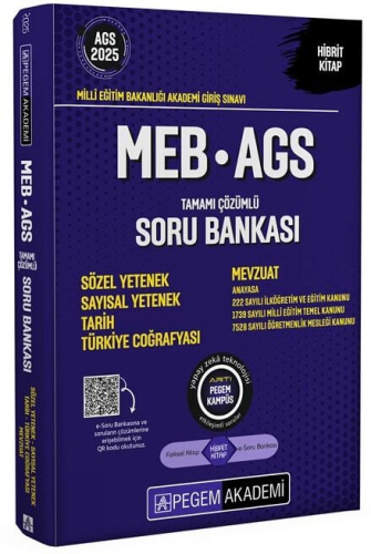 Pegem Yayınları 2025 MEB-AGS Soru Bankası Tamamı Çözümlü Komisyon