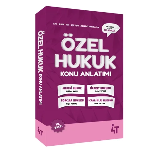 4T Yayınları Özel Hukuk Konu Anlatımı Elif Kendüzler Özbek