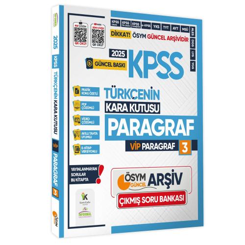 2025 KPSS Türkçenin Kara Kutusu PARAGRAF 3 VİP ÖSYM Çıkmış Soru Havuzu