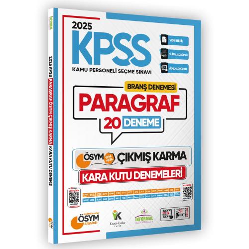 İnformal Yayınları 2025 KPSS Ön Lisans Paragraf 20 Deneme Sınavı ÖSYM 