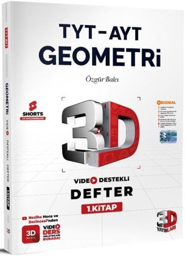 3D Yayınları TYT AYT Geometri Video Destekli Defter Özgür Balcı