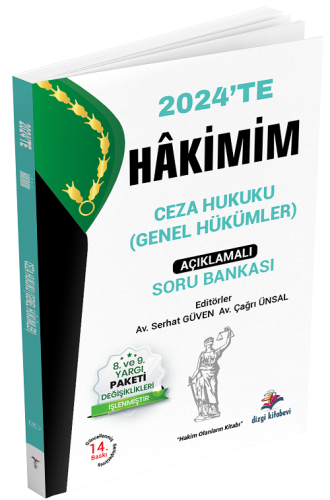 Dizgi Kitap 2024 Hakimim Ceza Hukuku Genel Hükümler Açıklamalı Soru Ba