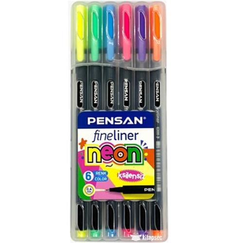 Pensan Fineliner 6 Renk Neon Pvc Kutu 0.4 mm Uç