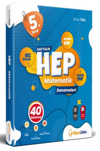 Hiper Zeka Yayınları 5. Sınıf Haftalık HEP Matematik 40 Deneme Mustafa