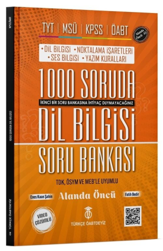 Türkçe ÖABTDEYİZ KPSS ÖABT TYT MSÜ Dil Bilgisi 1000 Soruda Soru Bankas