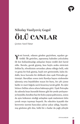 Ölü Canlar Nikolay Vasilyeviç Gogol