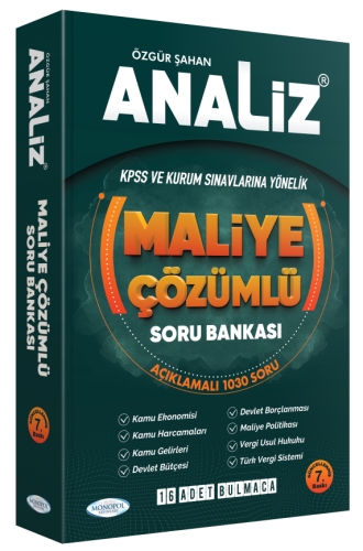 Analiz Maliye Çözümlü Soru Bankası Özgür Şahan