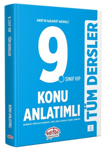 Editör Yayınları 9. Sınıf VIP Tüm Dersler Konu Anlatımlı Komisyon