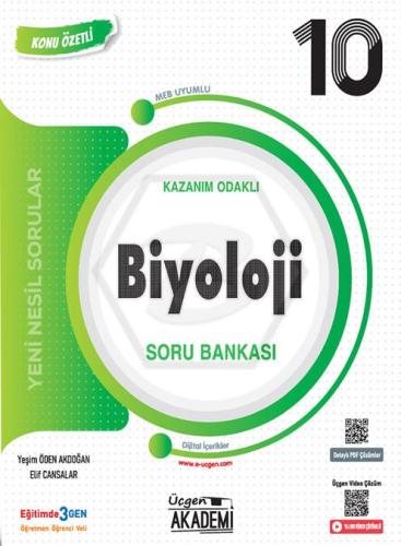 Üçgen Akademi Lise 10. Sınıf Biyoloji Soru Bankası Elif Cansalar