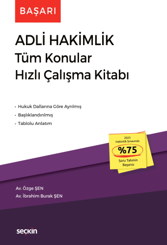 Başarı Adli Hakimlik Tüm Konular Hızlı Çalışma Kitabı Özge Şen