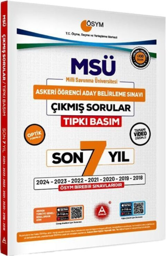 A Yayınları MSÜ Son 7 Yıl Tıpkı Basım Çıkmış Sorular Komisyon