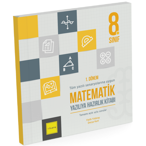 Kare Yayınları 8. Sınıf LGS 1. Dönem Matematik Yazılıya Hazırlık Kitab