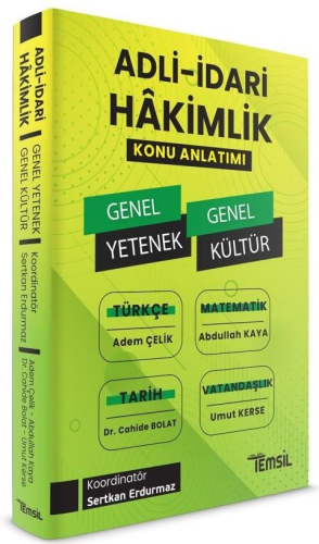 Adli İdari Hakimlik Genel Yetenek Genel Kültür Konu Anlatımı Adem Çeli