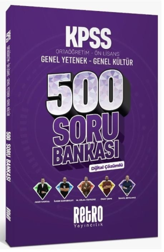 Retro Yayınları KPSS Lise Ortaöğretim Ön Lisans 500 Soru Bankası Dijit