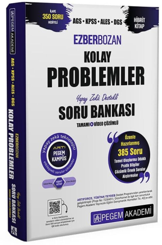 Pegem Yayınları AGS KPSS ALES DGS Kolay Problemler Ezberbozan Soru Ban