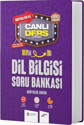 Akademi Denizi KPSS Dil Bilgisi Kolaydan Zora Canlı Ders Soru Bankası 