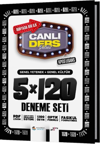 Akademi Denizi KPSS Lisans Genel Kültür Genel Yetenek 5 x 120 Deneme S