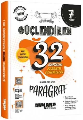 Ankara Yayıncılık 7. Sınıf Paragraf Güçlendiren 32 Haftalık Kazanım De