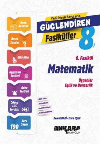 Ankara Yayıncılık 8. Sınıf Matematik Güçlendiren 6 Fasikül Emre Eşme