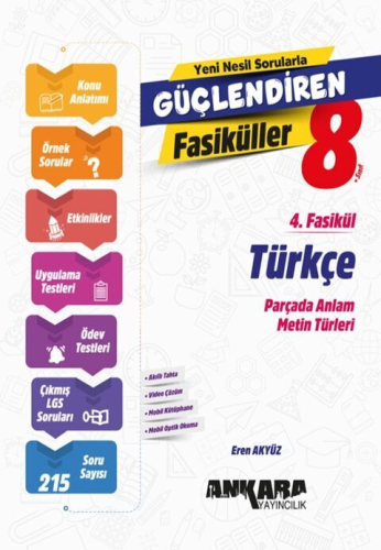 Ankara Yayıncılık 8. Sınıf Türkçe Güçlendiren 4 Fasikül Eren Akyüz