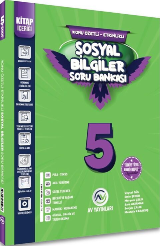 Av Yayınları 5. Sınıf Sosyal Bilgiler Kazanım Etkinlikli Soru Bankası 