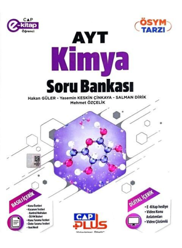 Çap Yayınları AYT Kimya Plus Soru Bankası Hakan Güler