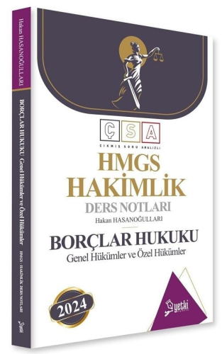 Yetki Yayınları 2024 HMGS Hakimlik Borçlar Hukuku Genel ve Özel Hüküml