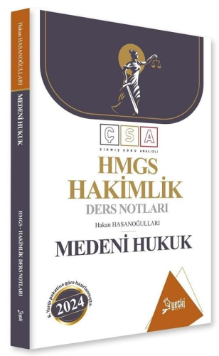 Yetki Yayınları 2024 HMGS Hakimlik Medeni Hukuk Ders Notları Hakan Has