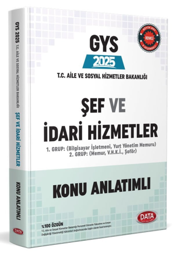 Data Yayınları 2025 T.C. Aile ve Sosyal Hizmetler Bakanlığı GYS Şef ve